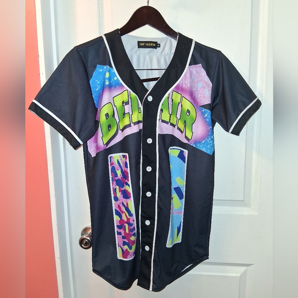 Men Black and Multicolor Graphic Jersey by